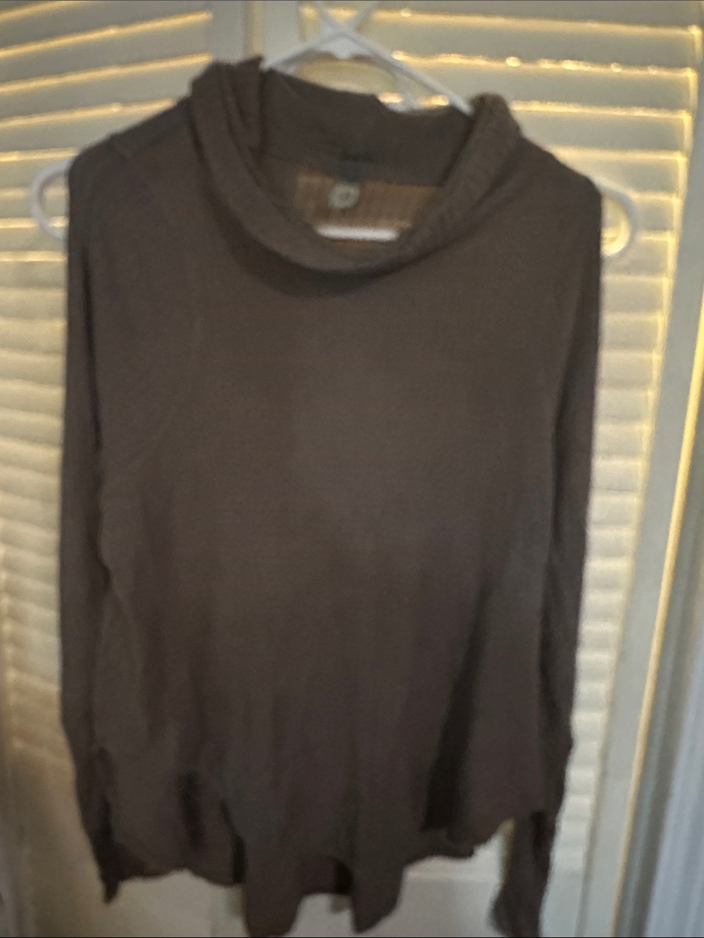 We The Free Dark Brown Cowl Neck Pullover